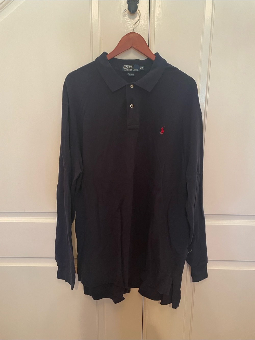 Polo by Ralph Lauren Long Sleeve Polo Shirt - Navy with Red Logo